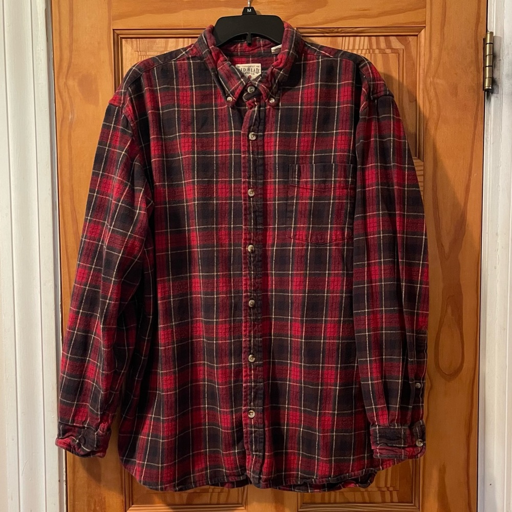 Men’s Red Head Brand Plaid Shirt, Size 2XL